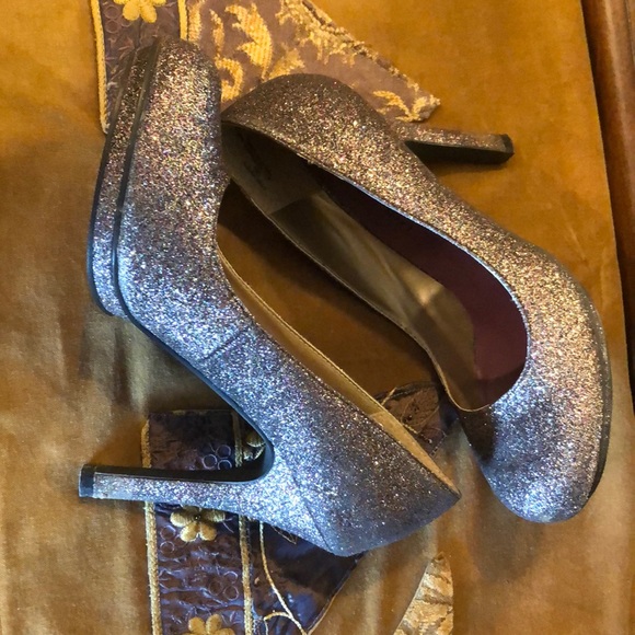 Purple Sparkly Madden Girl Platform Heels - Picture 4 of 6